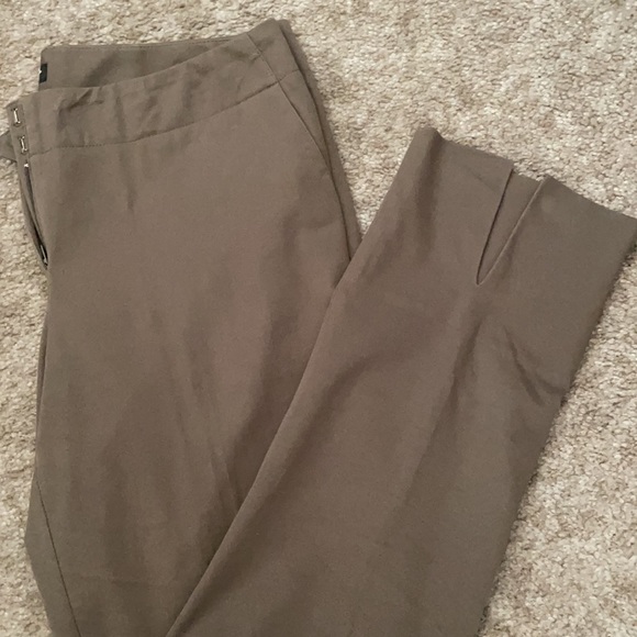INC Army Green Straight Leg Ankle Pants Size 8 - Picture 2 of 10